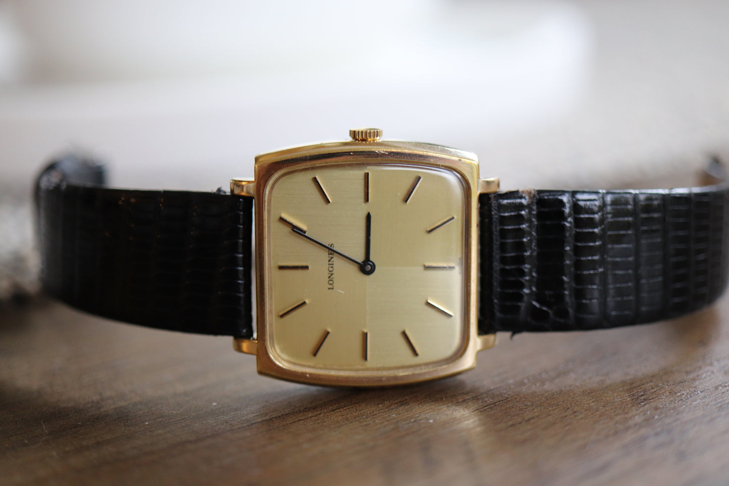 Longines manual working well linen squared dial
