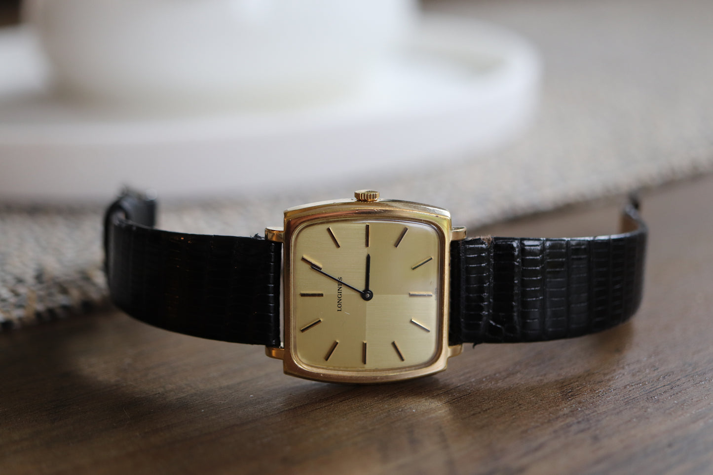Longines manual working well linen squared dial