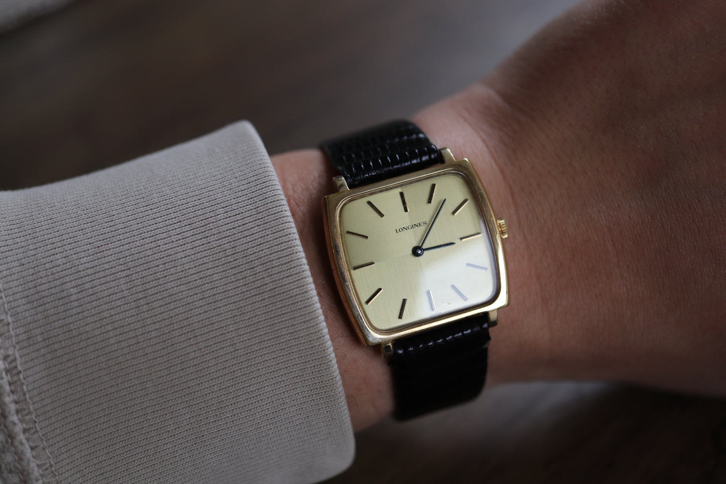Longines manual working well linen squared dial