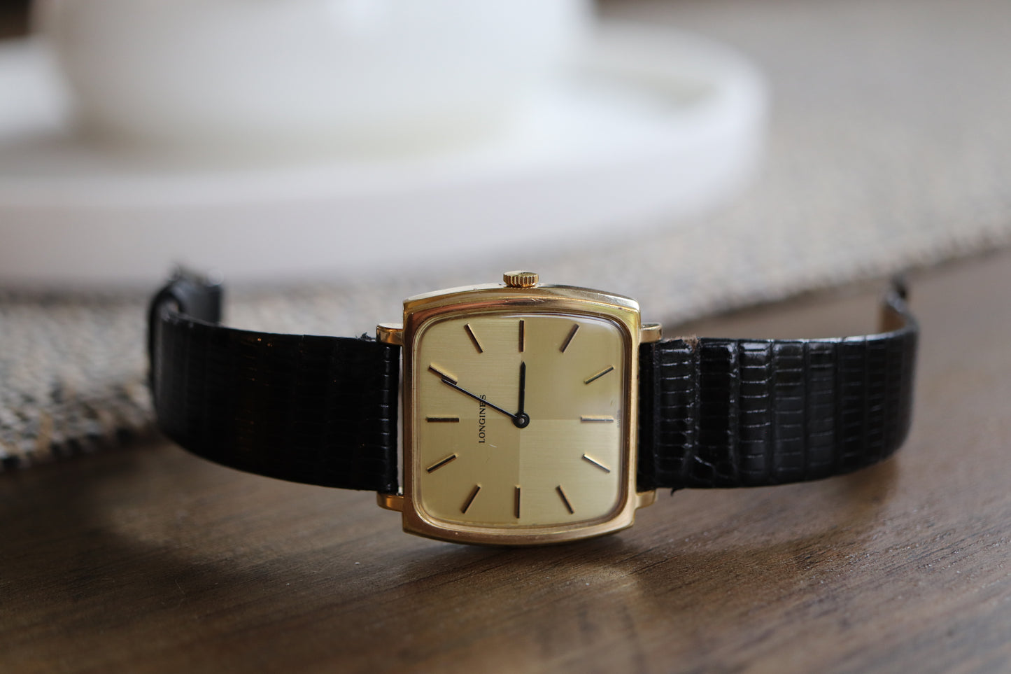 Longines manual working well linen squared dial