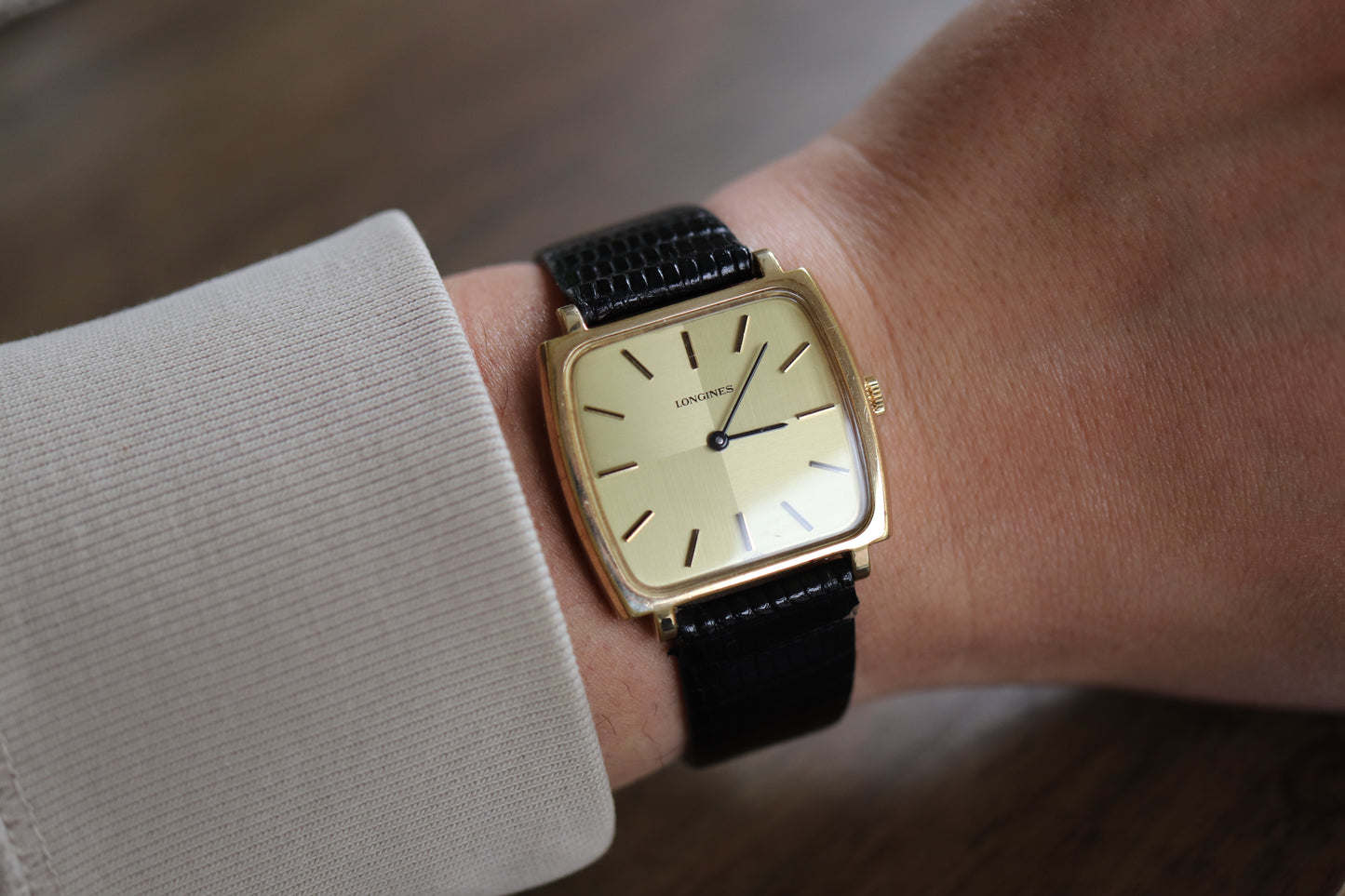 Longines manual working well linen squared dial