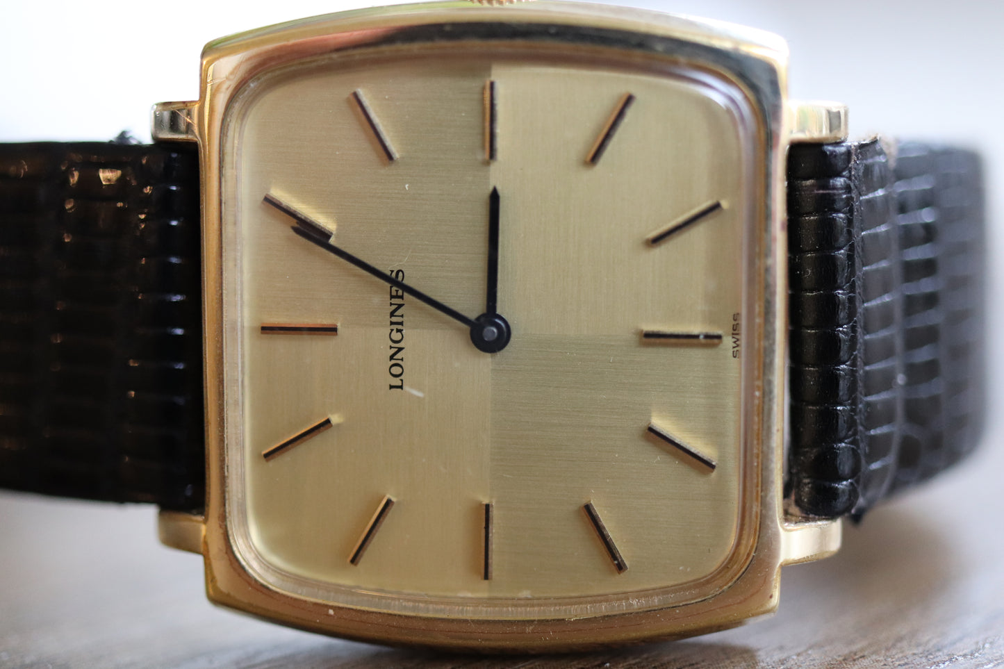 Longines manual working well linen squared dial