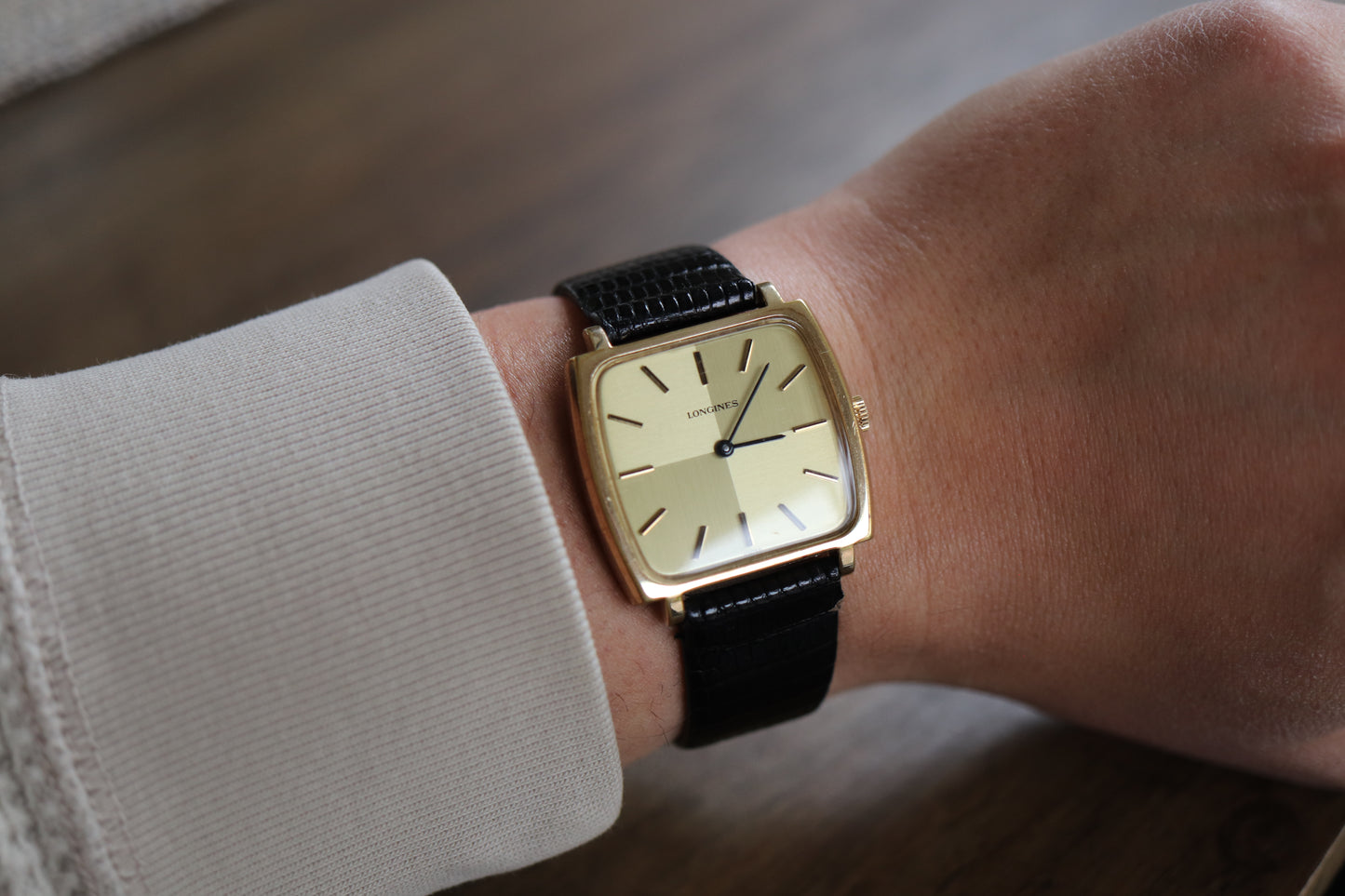Longines manual working well linen squared dial