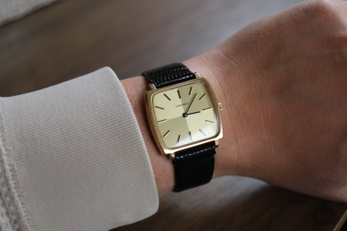 Longines manual working well linen squared dial