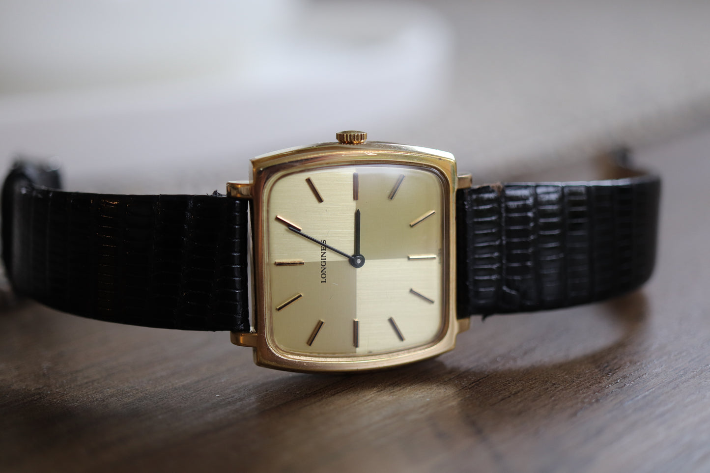 Longines manual working well linen squared dial