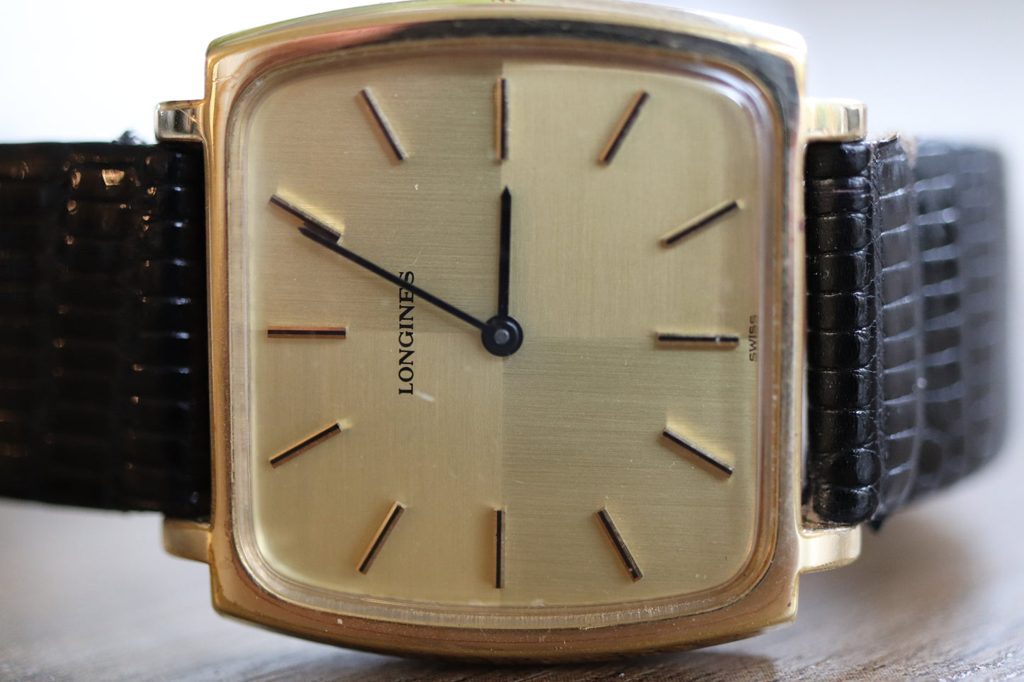 Longines manual working well linen squared dial