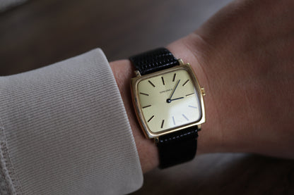 Longines manual working well linen squared dial
