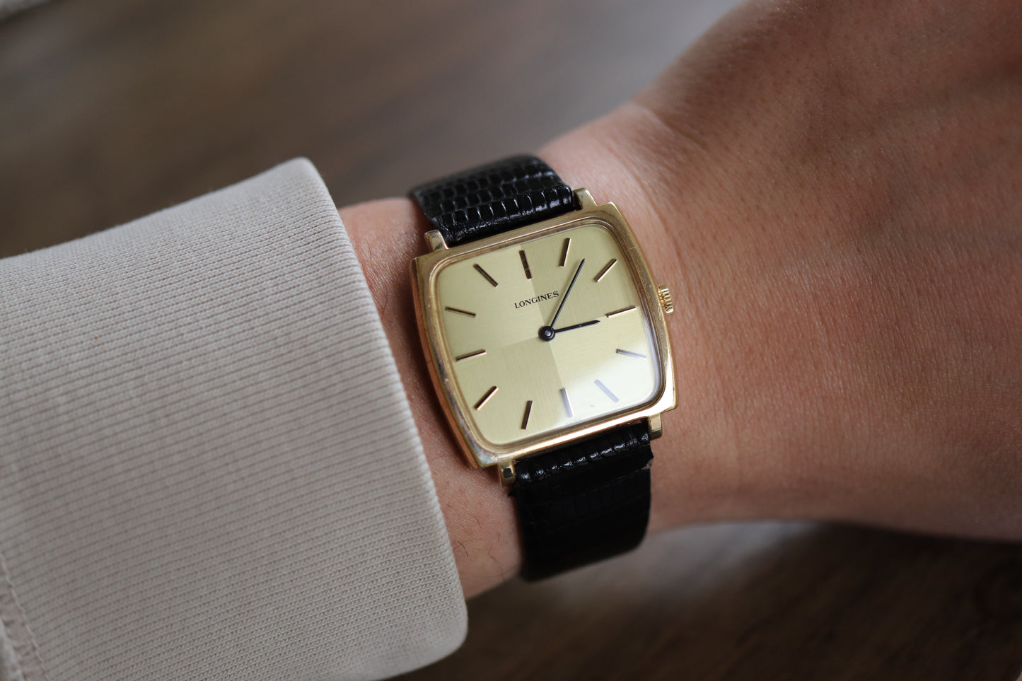 Longines manual working well linen squared dial