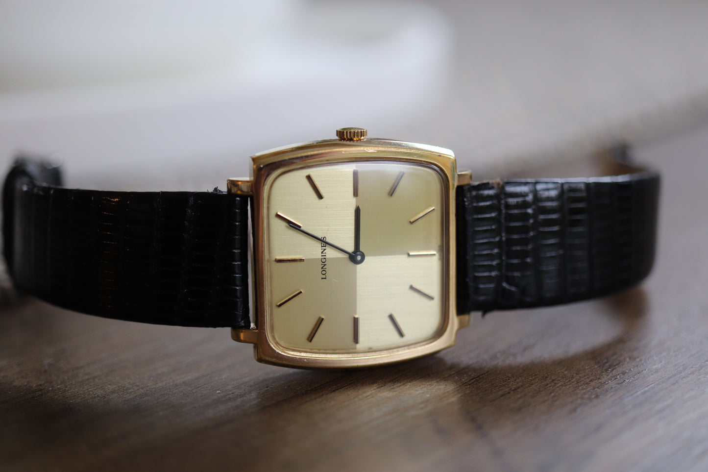 Longines manual working well linen squared dial
